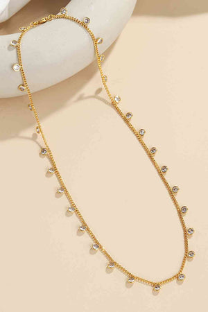 Zircon Decor Copper Necklace