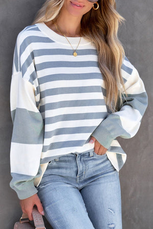 Striped Pullover Sweatshirt