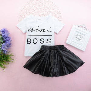 MINI BOSS Graphic Tee and Skirt Set