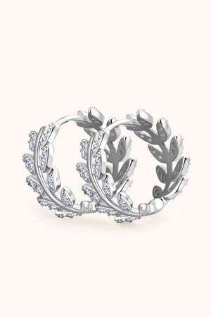 Moissanite Leaf 925 Sterling Silver Earrings